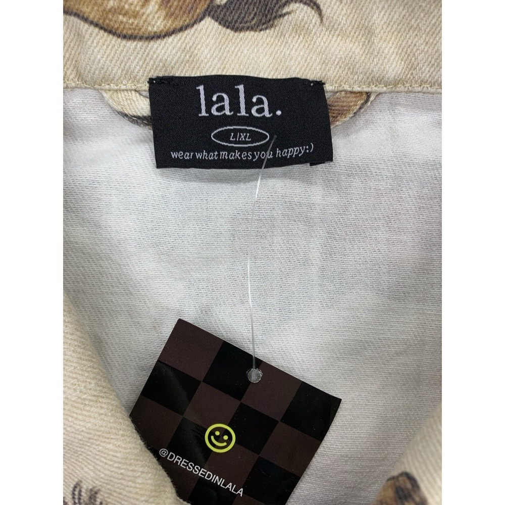 LALA PONY OVERSIZED TRUCKER DENIM JACKET SIZE L/XL NWT - Picture 4 of 7